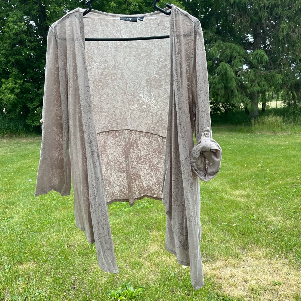 Apt 9 Sheer Open Cardigan size L